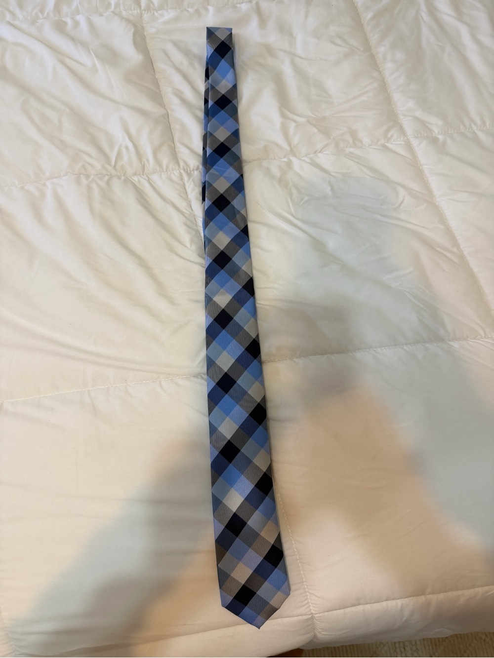 Nautica Blue and Gray Plaid Men's Tie